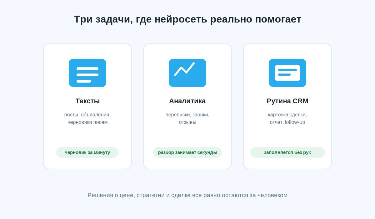 Три блока применения нейросетей в маркетинге и продажах: тексты, аналитика, рутина CRM