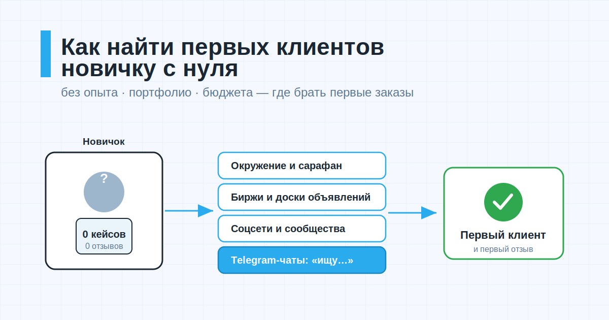 Как новичку найти первых клиентов с нуля без опыта и портфолио
