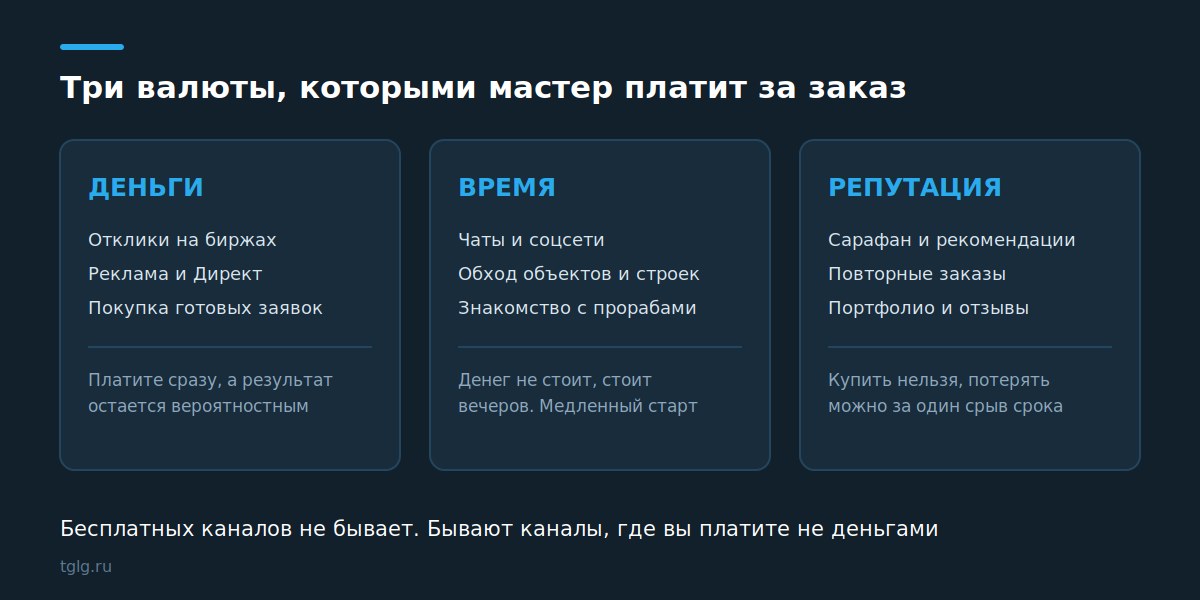 Три валюты мастера за заказ: деньги, время и репутация